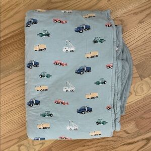 Kyte Baby Youth Blue Blanket with Construction Vehicle Print